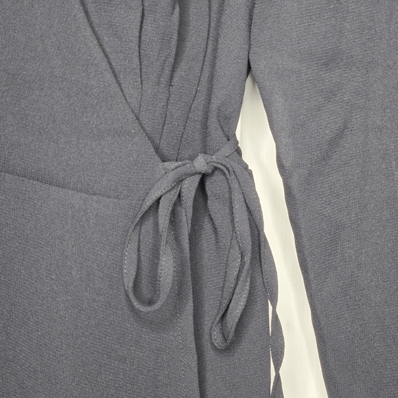 Miami for Francesca's Elegant Black High Neck Wrap Tie Dress Size Medium - Picture 4 of 10